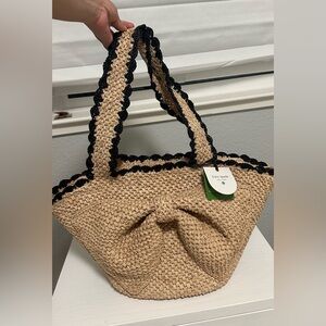 Kate Spade Woven Tan and Black Handbag
